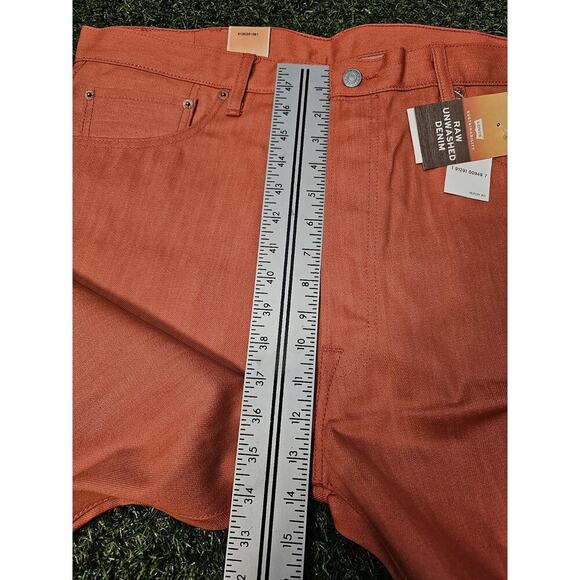 LEVI'S 501 Jeans NWT Button Fly Shrink to Fit Salmon Coral Straight Mens 38x32 - Picture 7 of 9